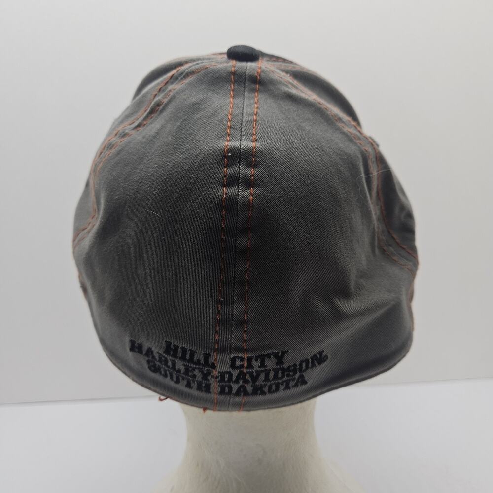 Harley-Davidson A-Flex One Size Fits Most Black/Grey/Orange Baseball Cap. - Picture 4 of 7